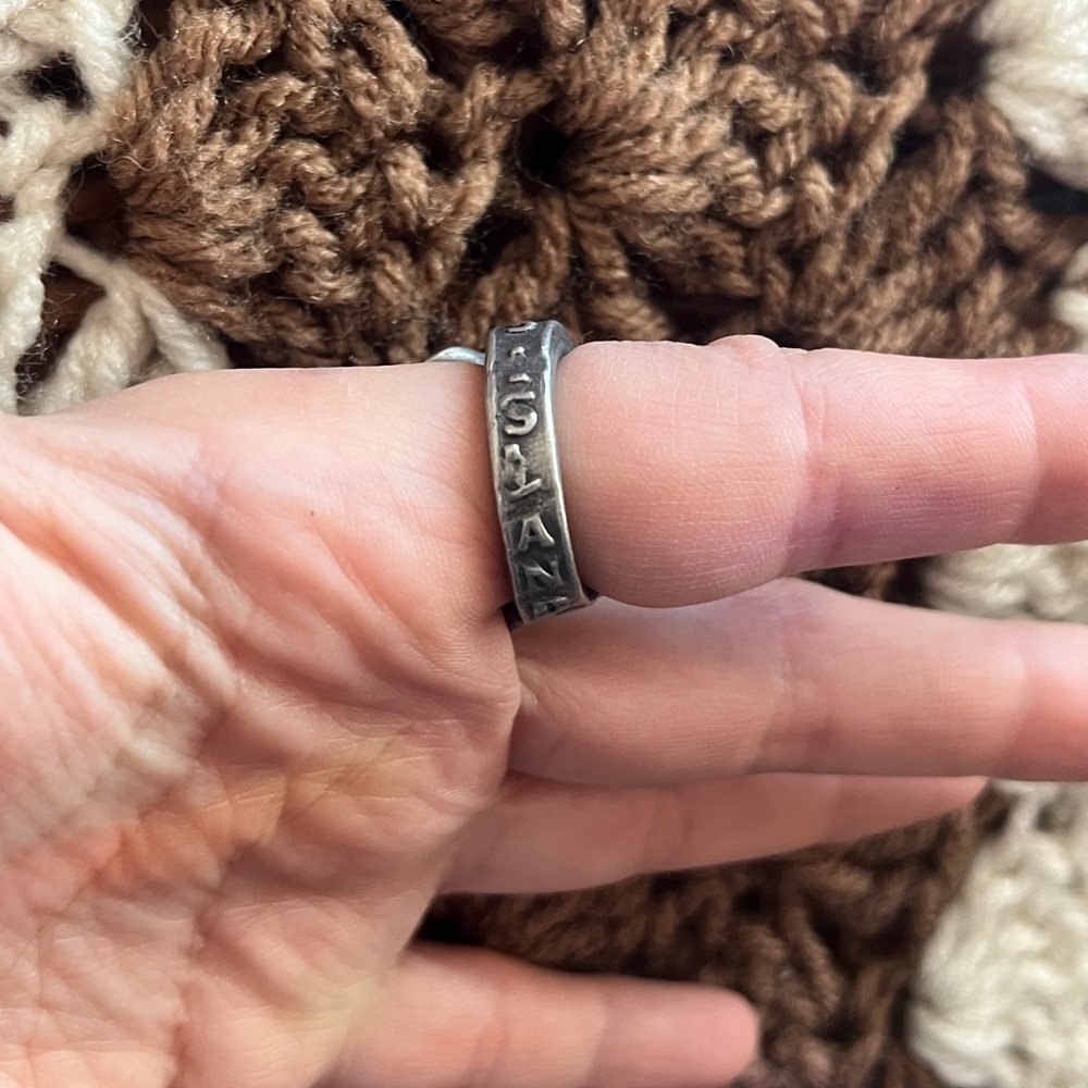 Silver Engraved Spoon Statement Ring - image 6